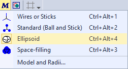 Models menu opened from Picture toolbar with Ellipsoids command highlighted