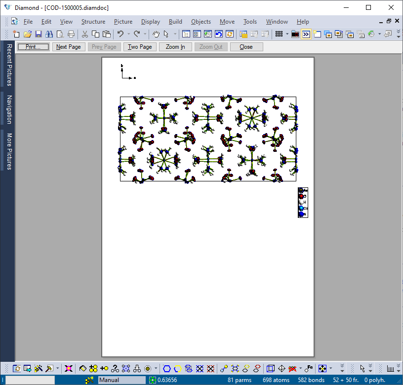 Print preview of the structure picture in normal layout