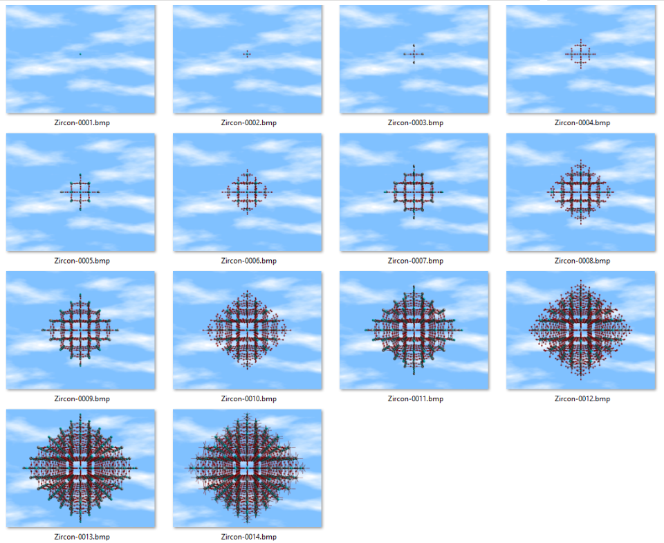 Screenshot of Windows Explorer with rendered POV-Ray images
