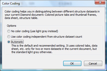 Screenshot of Color Coding dialog